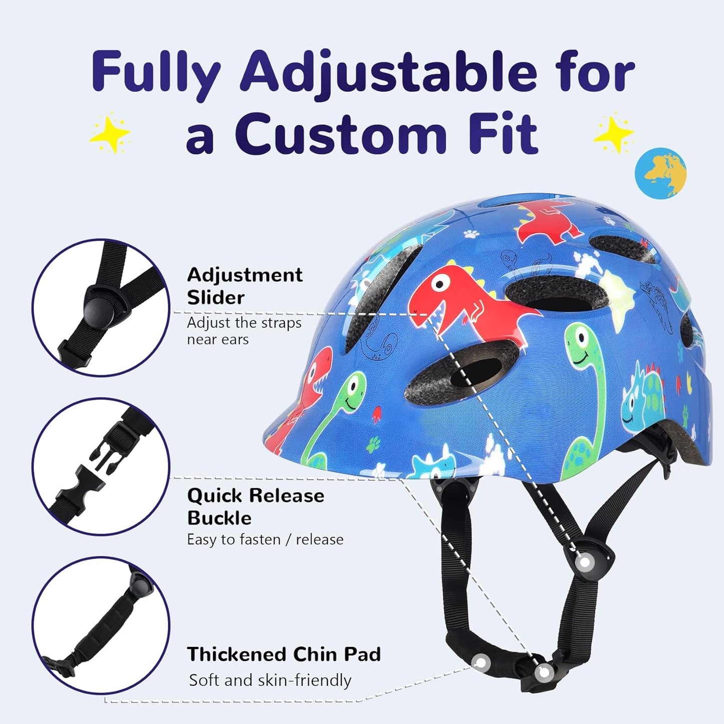 Kids/Youth Bike Helmet for Boys Girls and Teens, Adjustable and Multi-Sport for Bicycle, Kick Scooter, Skateboard, Roller/Inline Skate