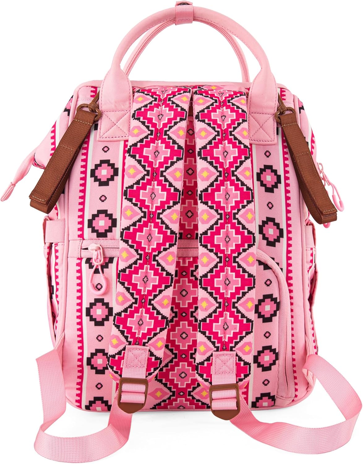 Wrangler Aztec Backpack Organized Daypack Travel Baby Bag with Stroller Strap and Side Bottle Pockets WG2204-9110PK
