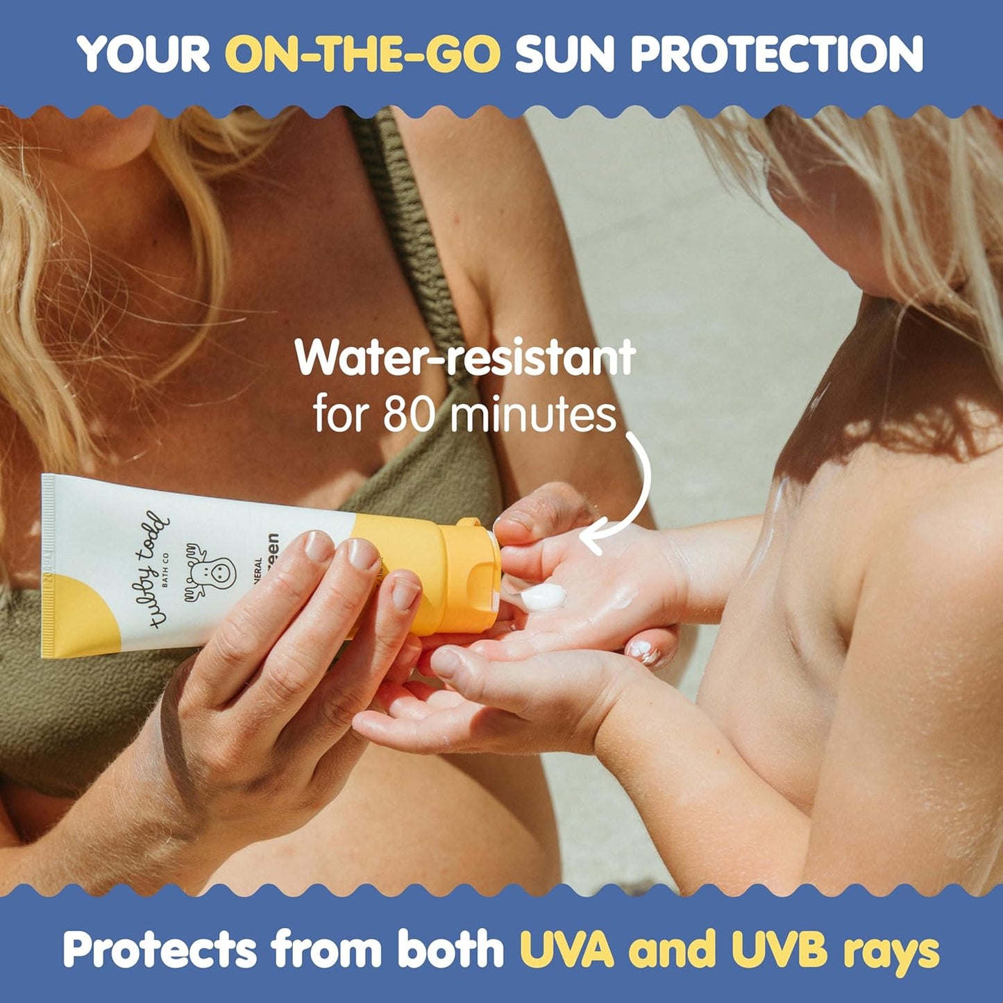 TUBBY TODD Mineral Sunscreen SPF 50 - Broad Spectrum Sunscreen Lotion for Kids - Water-Resistant for 80 Minutes - Safe for Sensitive Skin - Non-Greasy Feel - 2 Pack, 4 Fl Oz