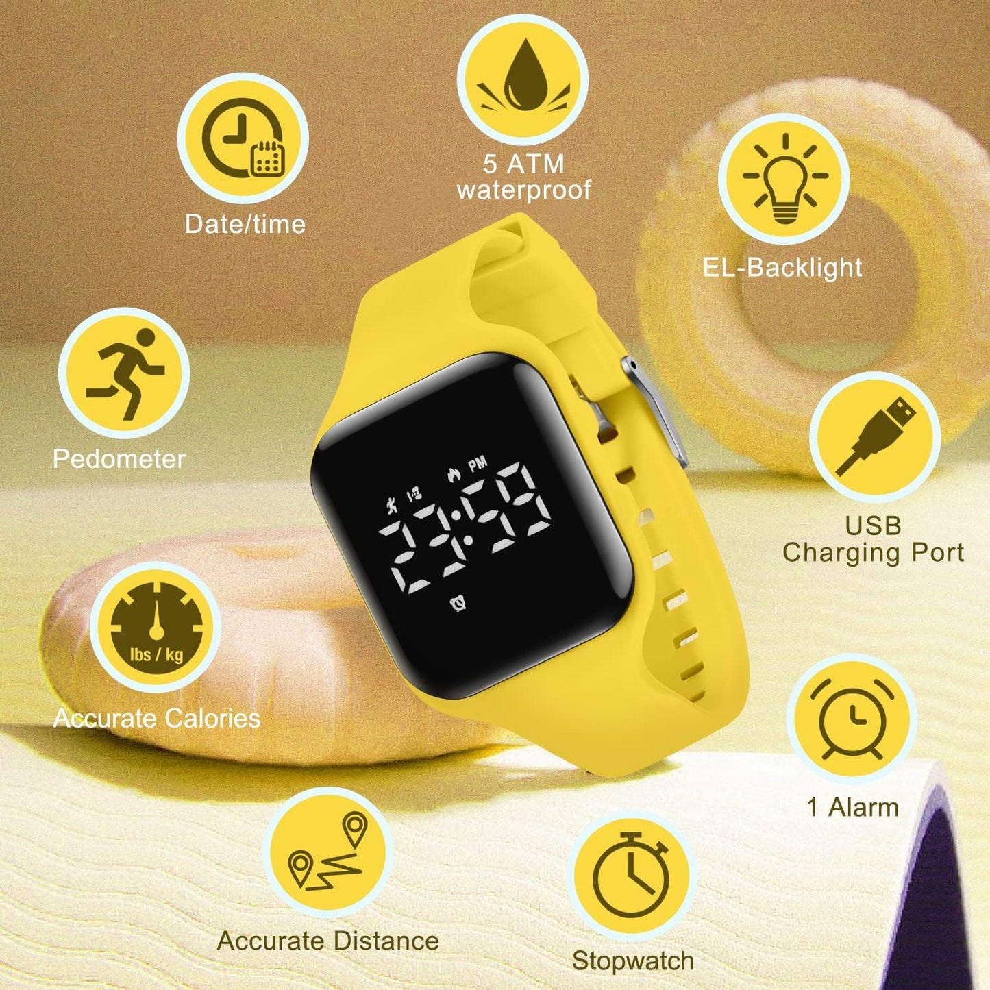 Kids Watches for Girls Boys Digital Sport Watch with Step Counter Pedometer Vibration Alarm Clock, No App Waterproof Fitness Tracker Kids Watch Boys Girls Teens Students Ages 5-16