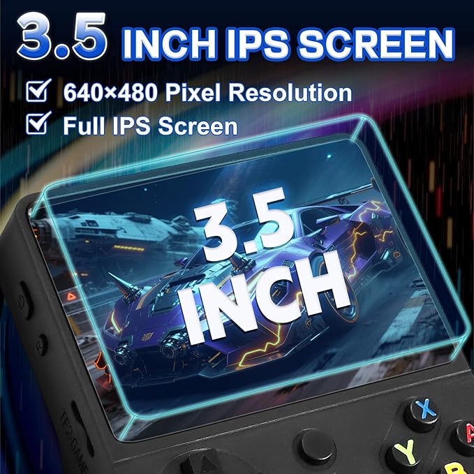 RG36PRO Retro Handheld Game Console - Open Source System,3.5"IPS Screen,30,000+ Classic Games,64G TF card, 3000mAh Battery,Portable Gaming Player for Travel,Gift for Teen or Partner -Black
