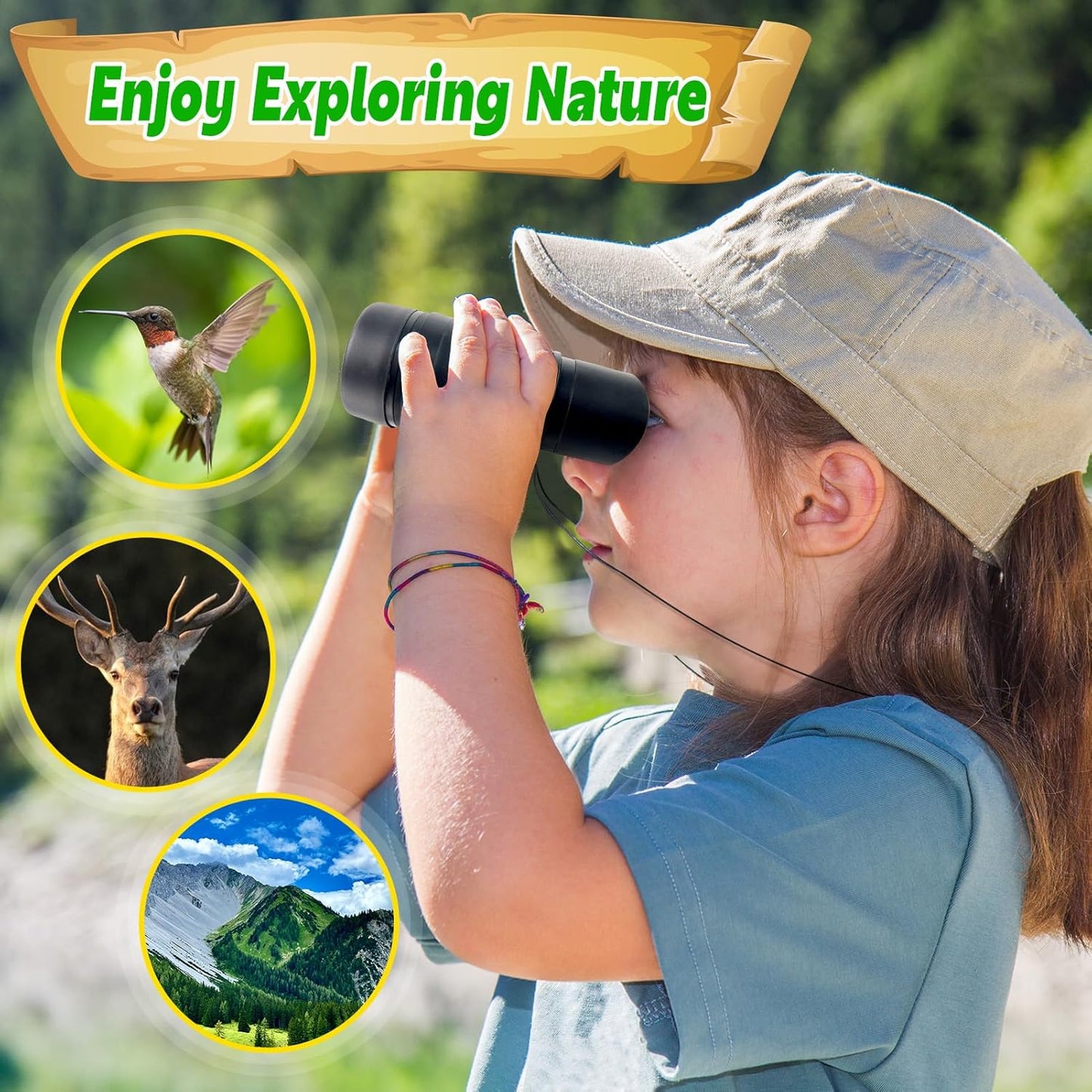 Binoculars for Kids, Kids Binoculars for Ages 3-12 Boys Girls, Outdoor Gifts Toys for Kids- Perfect for Bird Watching, Camping, and Outdoor Exploration