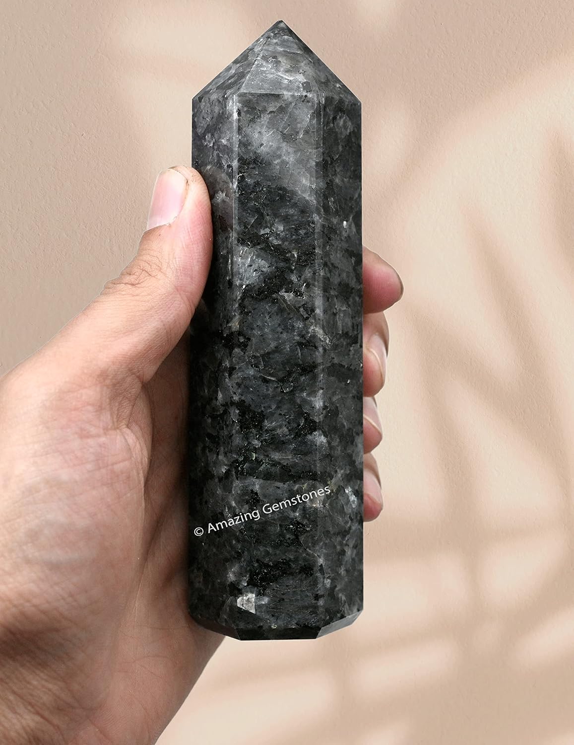 Amazing Gemstone Large Larvikite Crystal Towers ~ Natural Healing Crystal Point Obelisk for Reiki Healing and Crystal Grid (5.5 to 6 INCH)