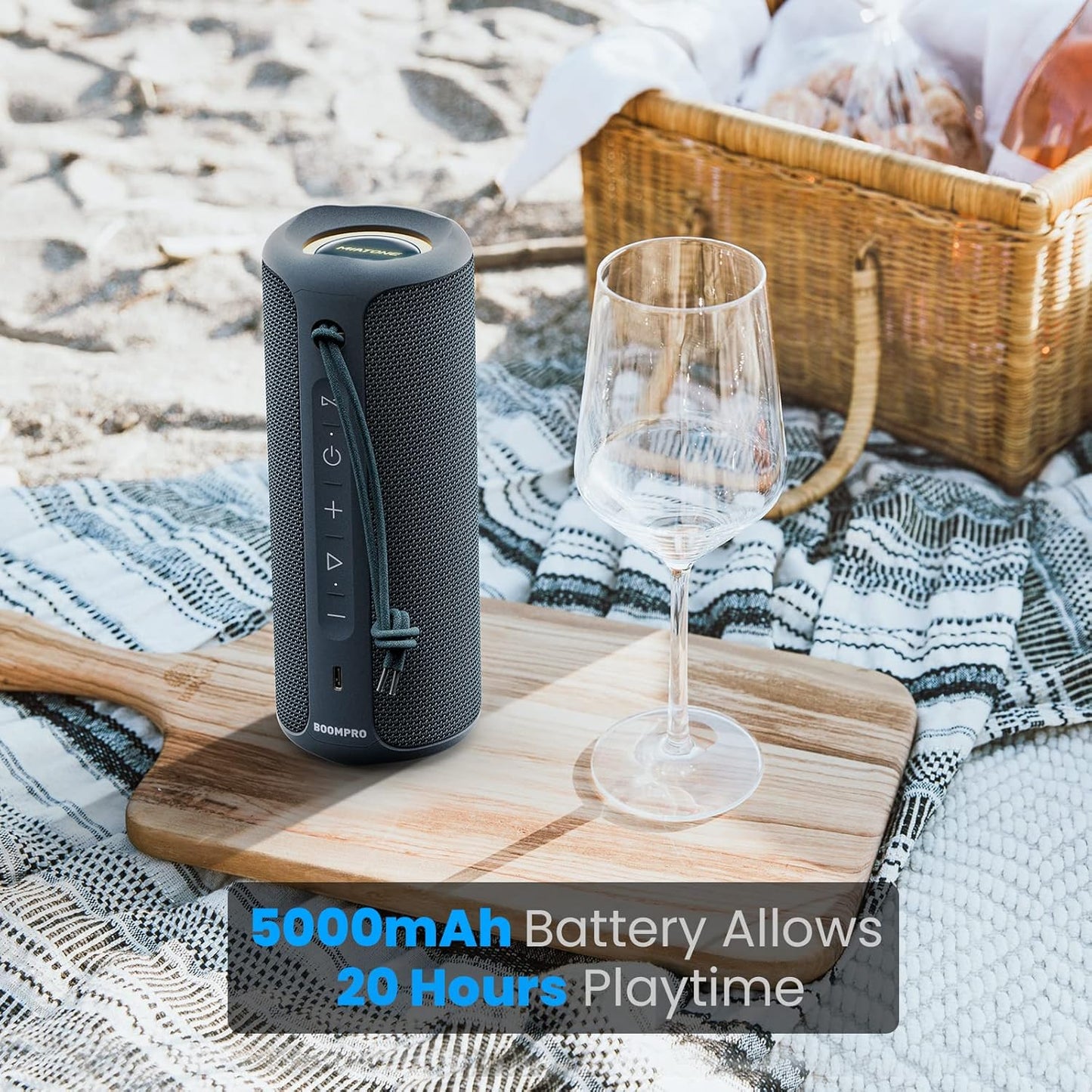 MIATONE Portable Bluetooth Speakers 36W Stereo Sound Bass Boost, 24H Playtime, Bluetooth 5.3 TWS Pairing Father Boy Friend Gifts for him (Blue)