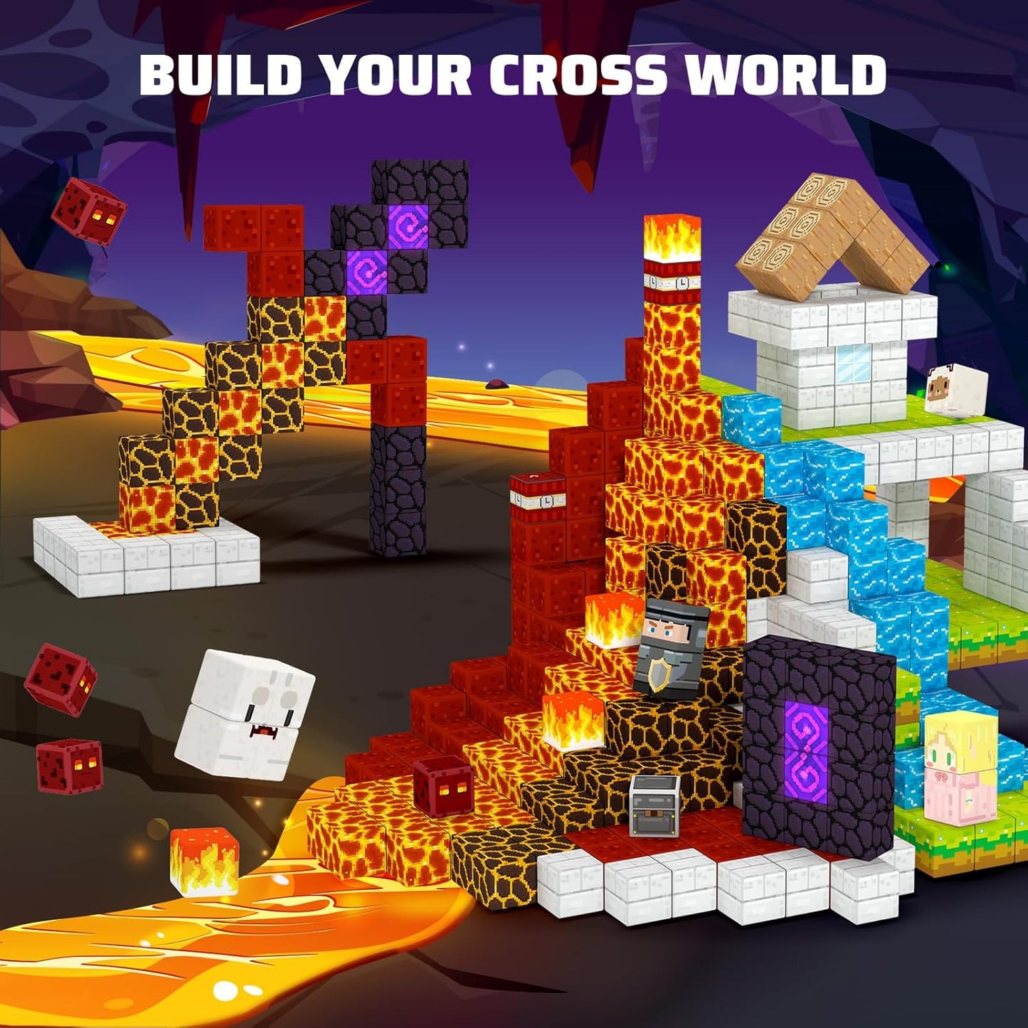 Magnetic Blocks-100PCS Magnetic Building Blocks, Magnet Toys Kids Build Cubes, Upgraded Sensroy Toys & Games, Christmas Birthday Gifts for Boys & Girls Ages 3+