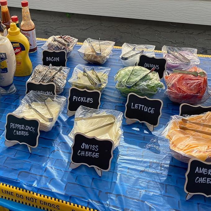 Mini Chalkboard Signs, 20 Pack Small Chalkboard Labels Table Signs with Easel Stand, Wooden Blackboards for Wedding Decor, Party Buffet Display, Place Cards, Food Labels