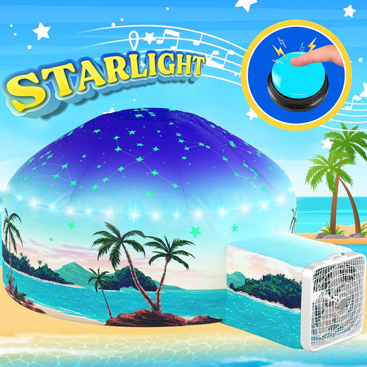 W&O Starlit Oasis with LED Lights & Sound – Glow-in-The-Dark Constellations for an Enchanting Stargazing Adventure – for Kids Ages 3-12 (Fan Not Included)