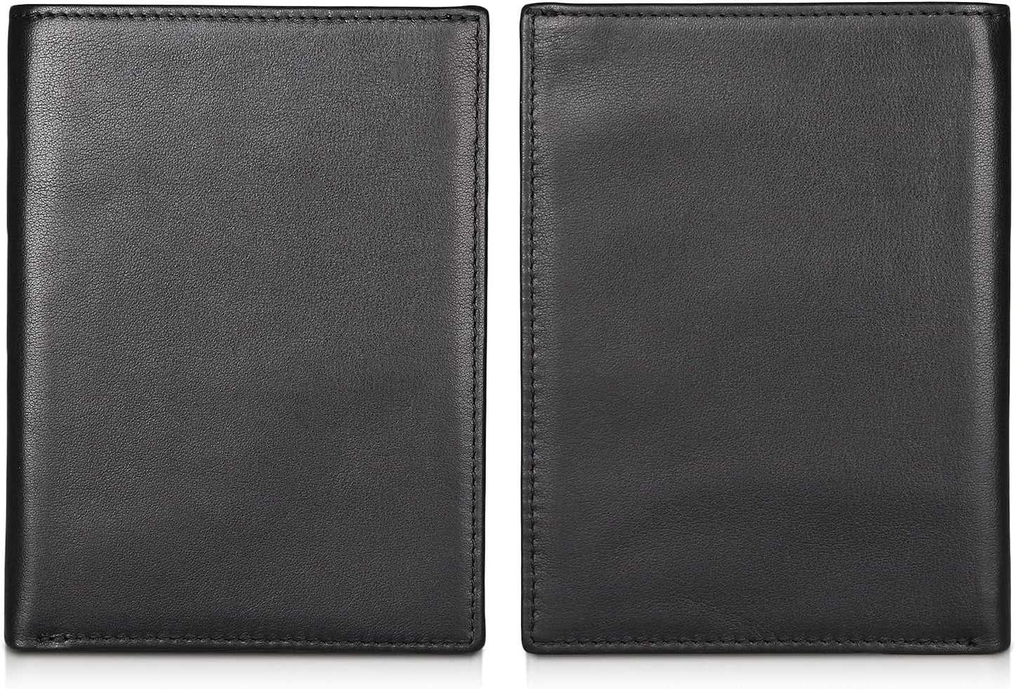 Polare RFID Blocking Napa Leather Passport Holder Travel Wallet For Men and Women (Black)