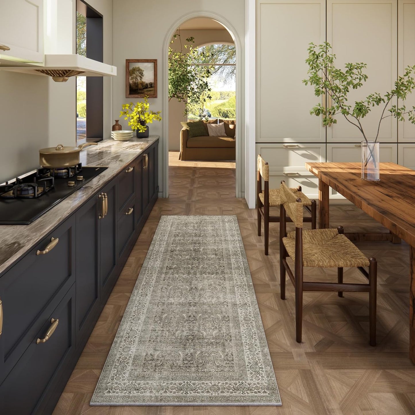 Washable Runners for Hallways Kitchen Rug: 2'x6' Runner Rugs Stain Resistant Non Slip Low Pile Soft Carpet Runners for Hallways Bedroom Entryway Indoor Beside Bathroom Laundry Room