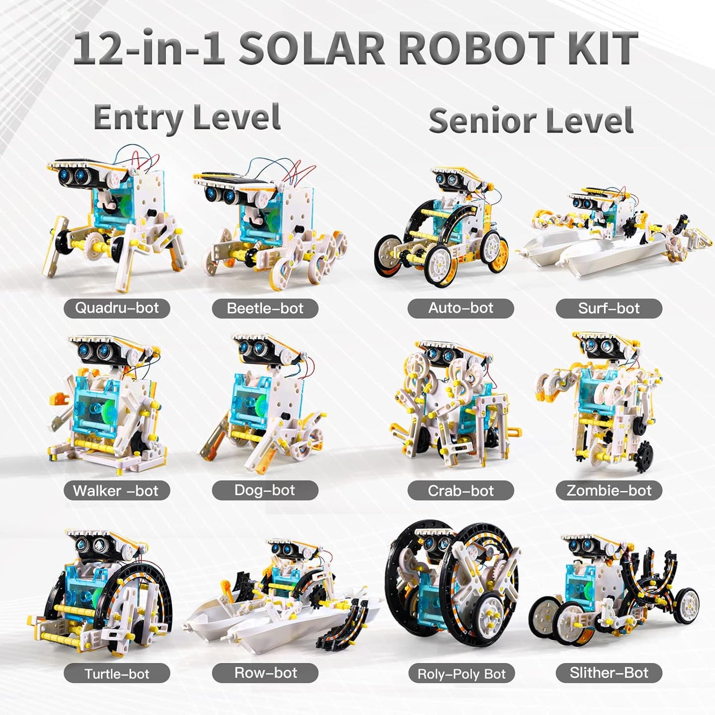 Lucky Doug Toys for Ages 8-13,12-in-1 STEM Solar Robot Kit Toys Gifts for Kids 8 9 10 11 12 13 Years Old, Educational Building Science Experiment Set Gifts for Kids Boys Girls
