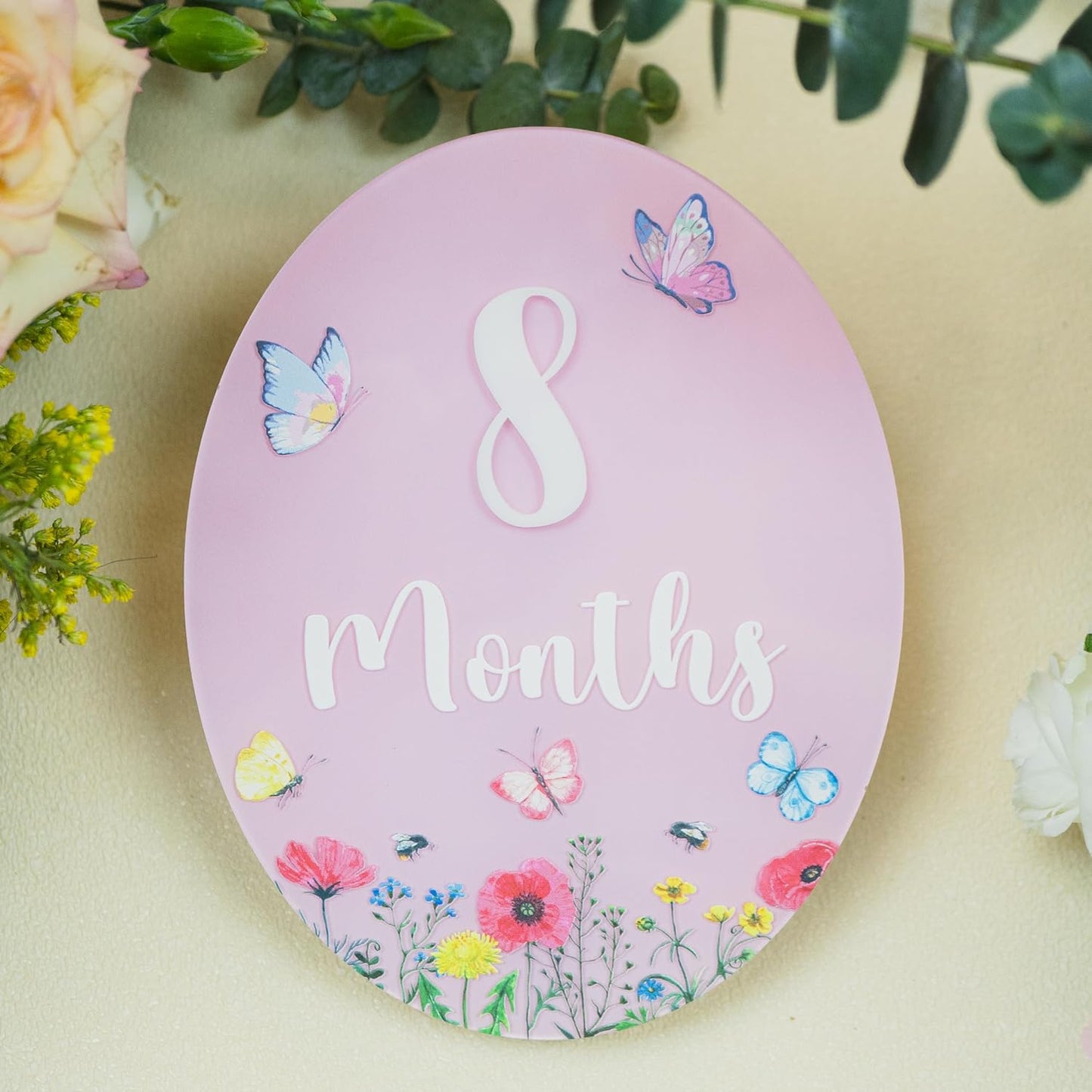 Baby Monthly Milestone Sign - Acrylic Baby Monthly Milestone Card - Newborn Photography Props to Document Your Baby´s Growth - Baby Announcement Sign (B11)