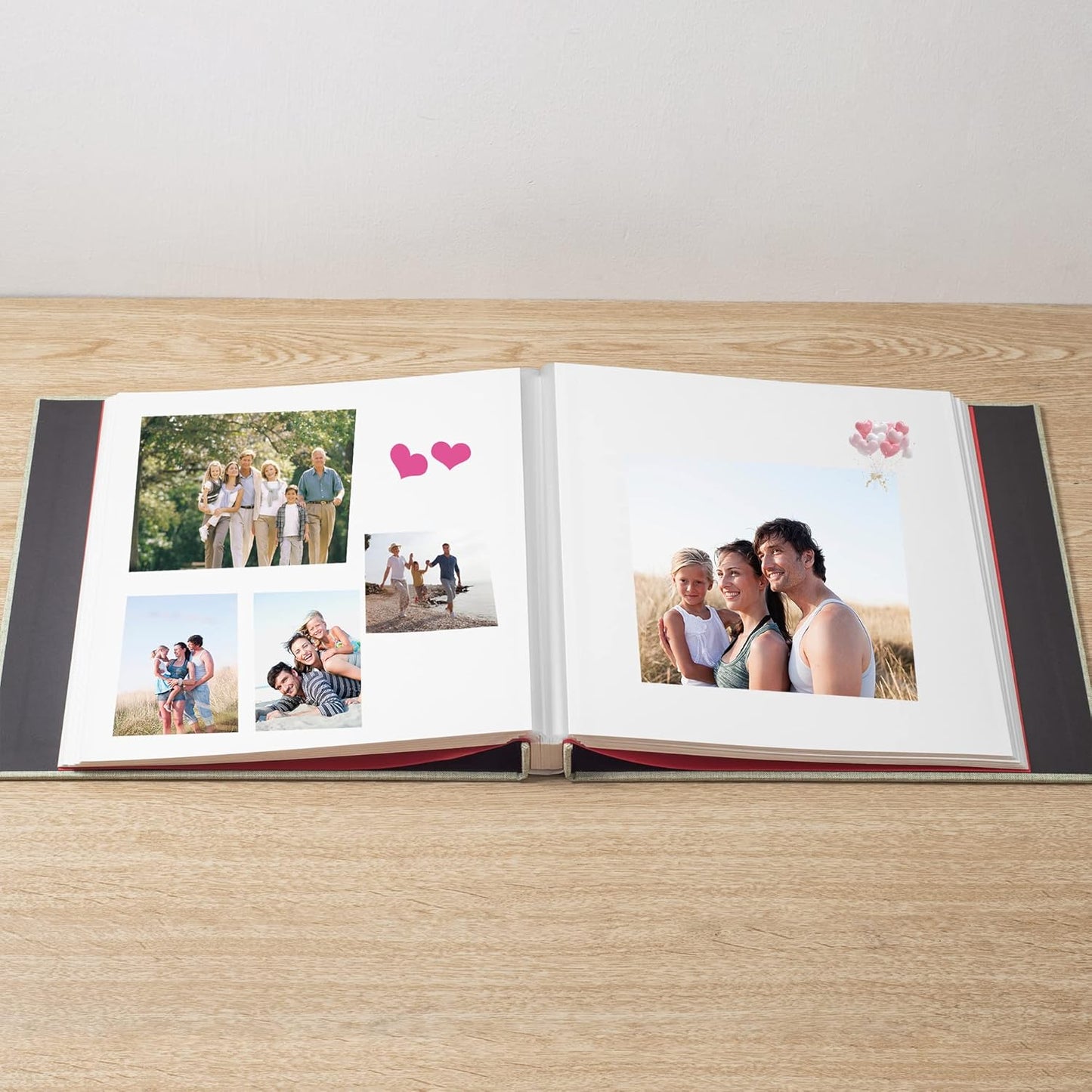 Photo Album Self Adhesive Scrapbook Album for 4×6 Pictures DIY Magnetic Linen Cover Album 15 Sheets/30 Blank Pages for Family Wedding, Birthday, Christmas, Anniversary (Grass Green)