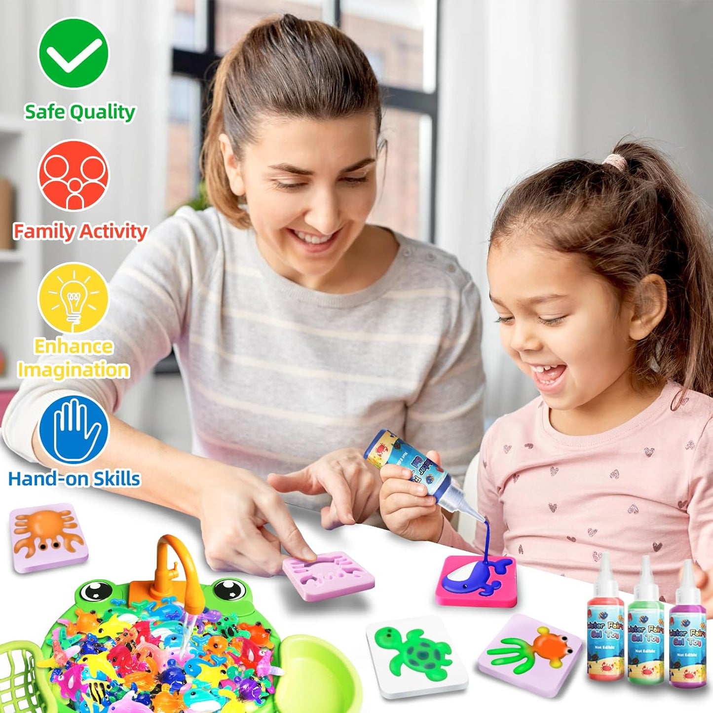 Glow in The Dark Water Craft Toy DIY Elf Kit for Boys Girls - 20 Color Gel & 12 Molds DIY Water Pets, Magic Craft Kit in Water Creative Handmade Water Art Set for Kids Age 3 4-8 8-12