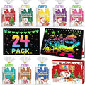 Party Favors for Kids: 24 Pack Christmas Rainbow Scratch Art Notebook Classroom School Supplies Bulk for Girls Boys Goodie Bags Stuffers, Return Gifts for Birthday Party Gift Kid Crafts