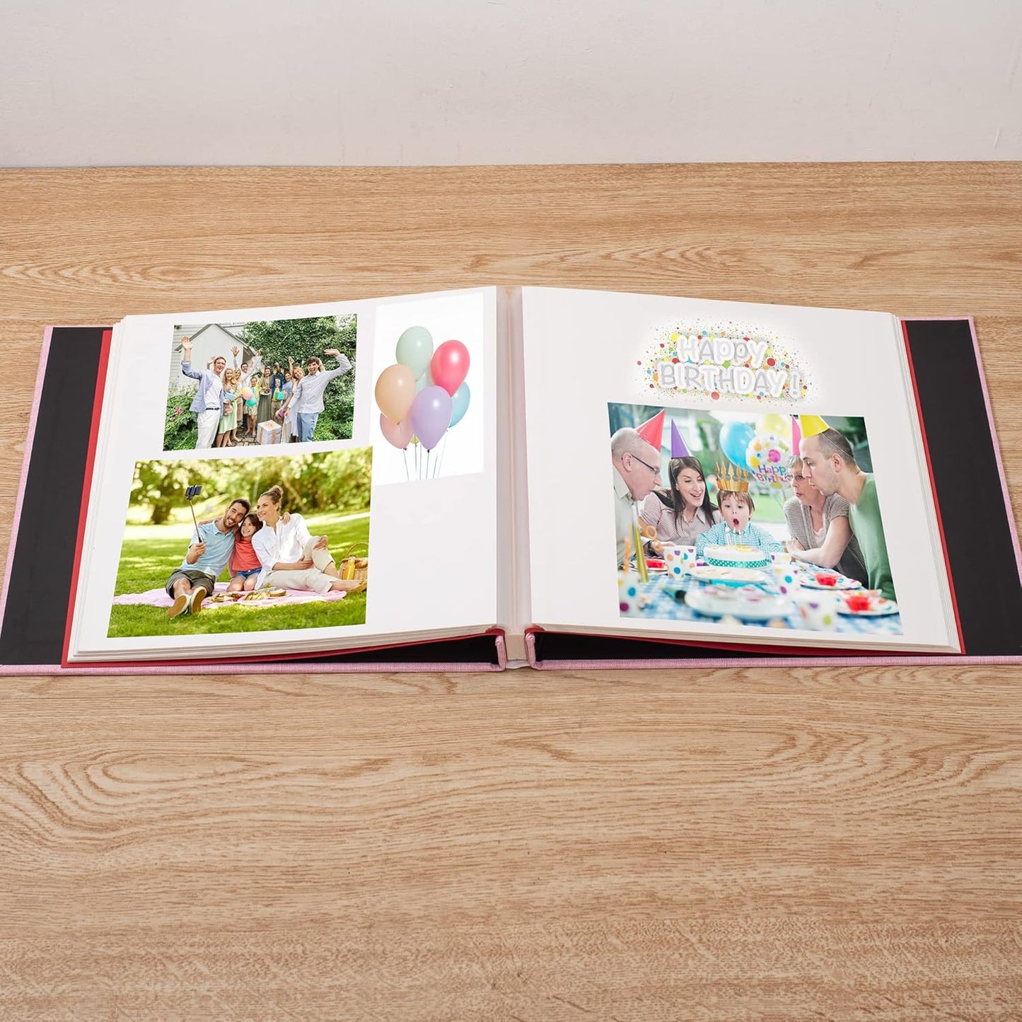 Photo Album Self Adhesive Scrapbook Album for 4×6 Pictures DIY Magnetic Linen Cover Album 30 Blank Pages Great Gift for Family, Wedding, Birthday, Christmas, Anniversary(Pink)
