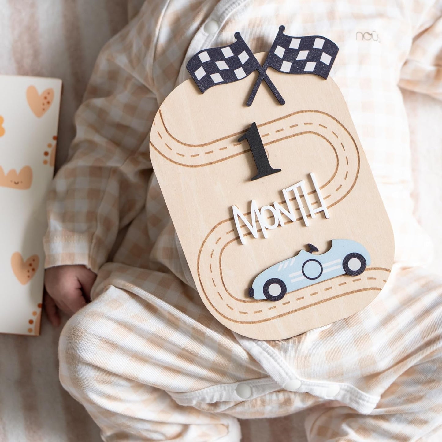 Baby Monthly Milestone Sign,1-12 Monthly Baby Milestone, Month Milestone Baby Boy, Baby Months Milestone, Newborn Photography Props Double-Sided (B15)