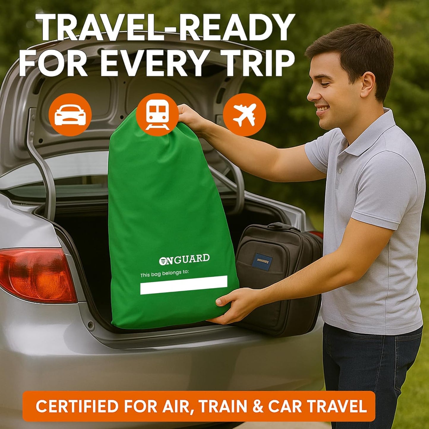 ONGUARD Waterproof Single and Double Stroller Bag for Airplane - Travel Stroller Cover for Air Travel and Storage - Gate Check Bag Backpack- Baby Airplane Essentials - Green