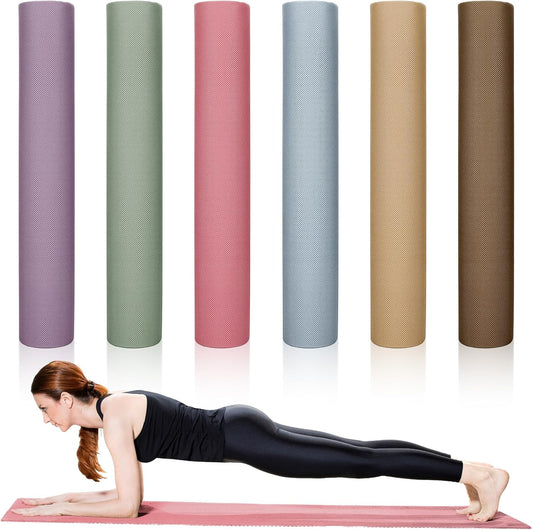 Timgle 6 Pack Yoga Mats Bulk Non Slip Exercise Yoga Mat Thick Anti Slip Tear Resistant Sports Gym for Fitness Stretching Home Workout and Studio