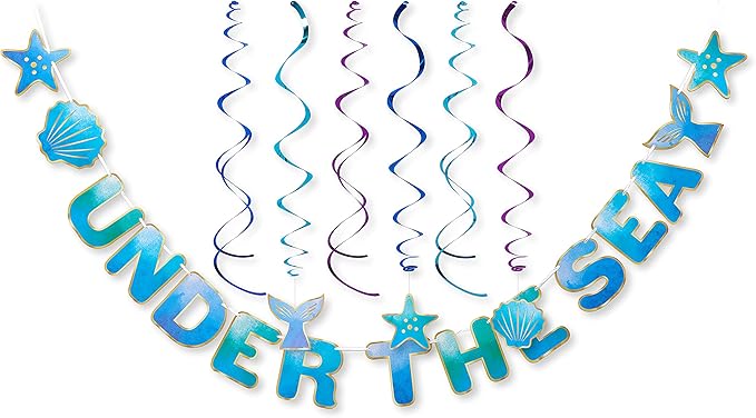 American Greetings Mermaid Party Supplies, Banner Decoration Kit (7-Count)