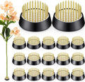 Kritkin 24 Pieces Flower Frogs Holder Mini Floral Round Flower Japanese Arranger Fixed Pin Holder for Arrangements Floral Plant Small Vase Ikebana Decoration Supplies Plant Fixation(1.34 Inch,Gold)