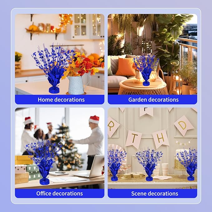 6 Pack Star Table Centerpieces for Party, Birthday Table Decorations for Kids Adults, Party Centerpieces for Tables for Wedding Baby Shower Graduation Holiday Event (Blue)