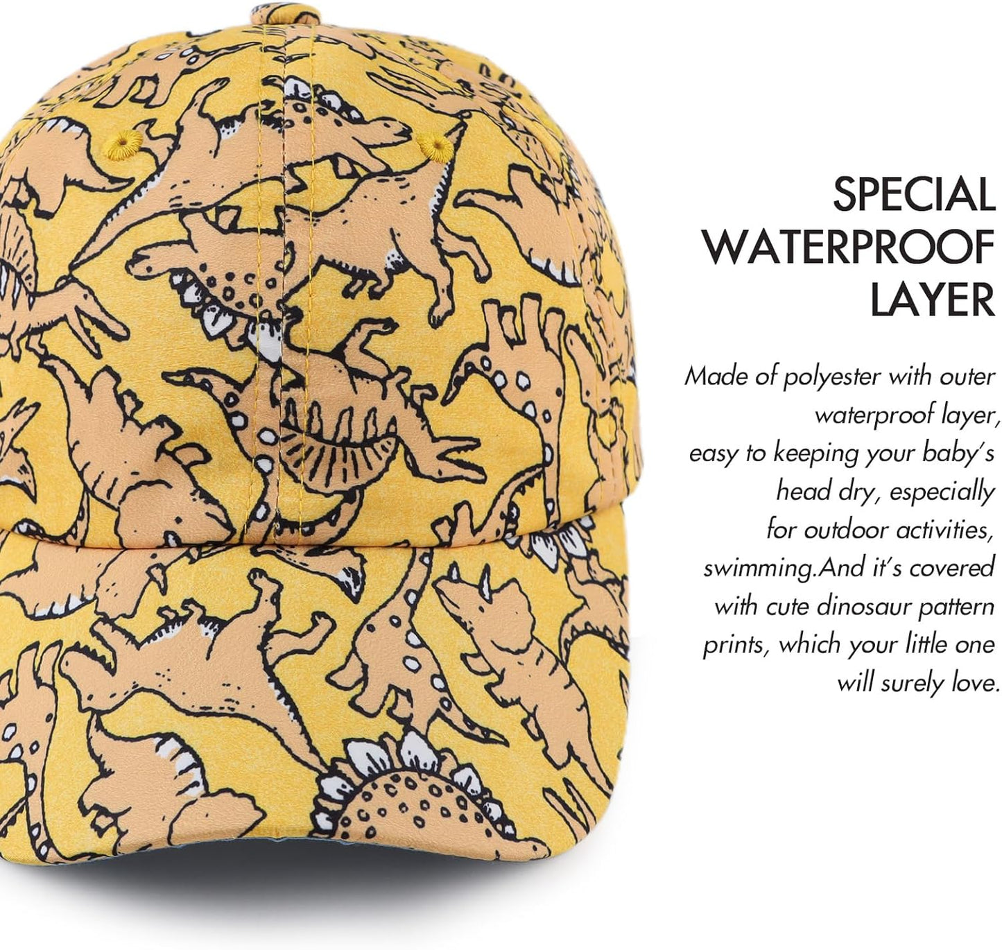 JANGANNSA Dinosaur Boys Girls Caps Embroidery Baby Baseball Caps Cotton Infant Toddler Kids Hat Spring Summer Autumn 2-6Y