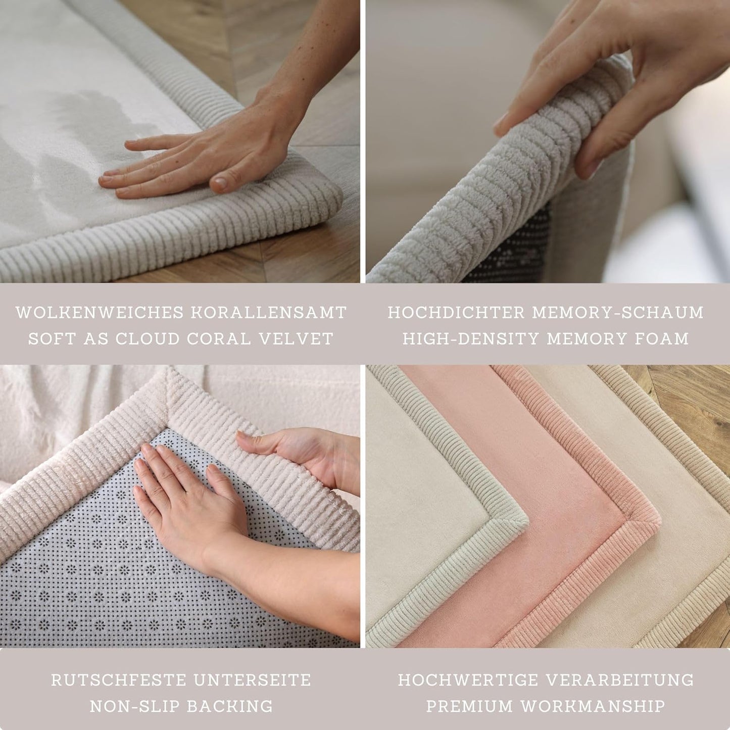 Stylish Coral Baby Play Mat for Floor 47" x 67" Dinosaur Balloons – Soft 1" Thick High-Density Memory Foam Nursery Rug,Kids Rug with Non-Slip Backing for Crawling & Playing, Playroom Rug, Kids Carpet