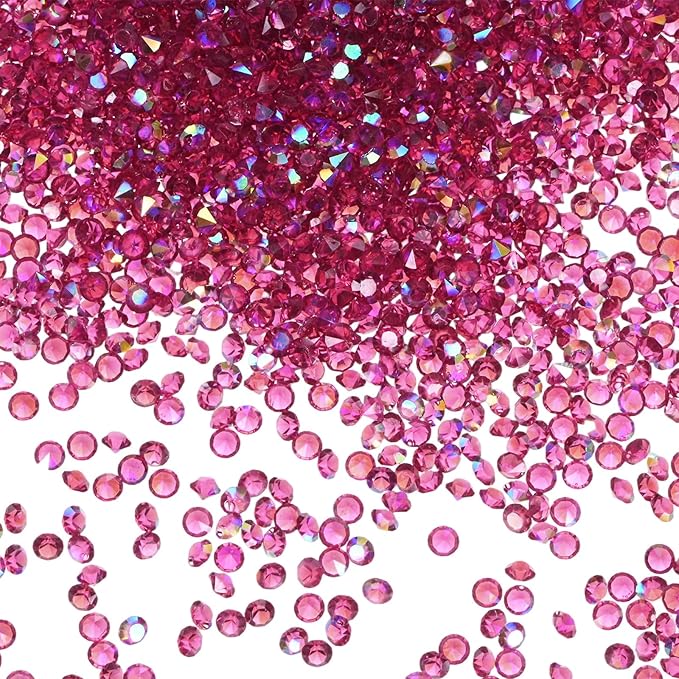 14400-Pack Acrylic Diamonds, 0.12 Inch/3mm Wedding Table Scatter Confetti Crystals for Vase Fillers/Art Craft, Acrylic Diamonds Gems [Purple Red AB]