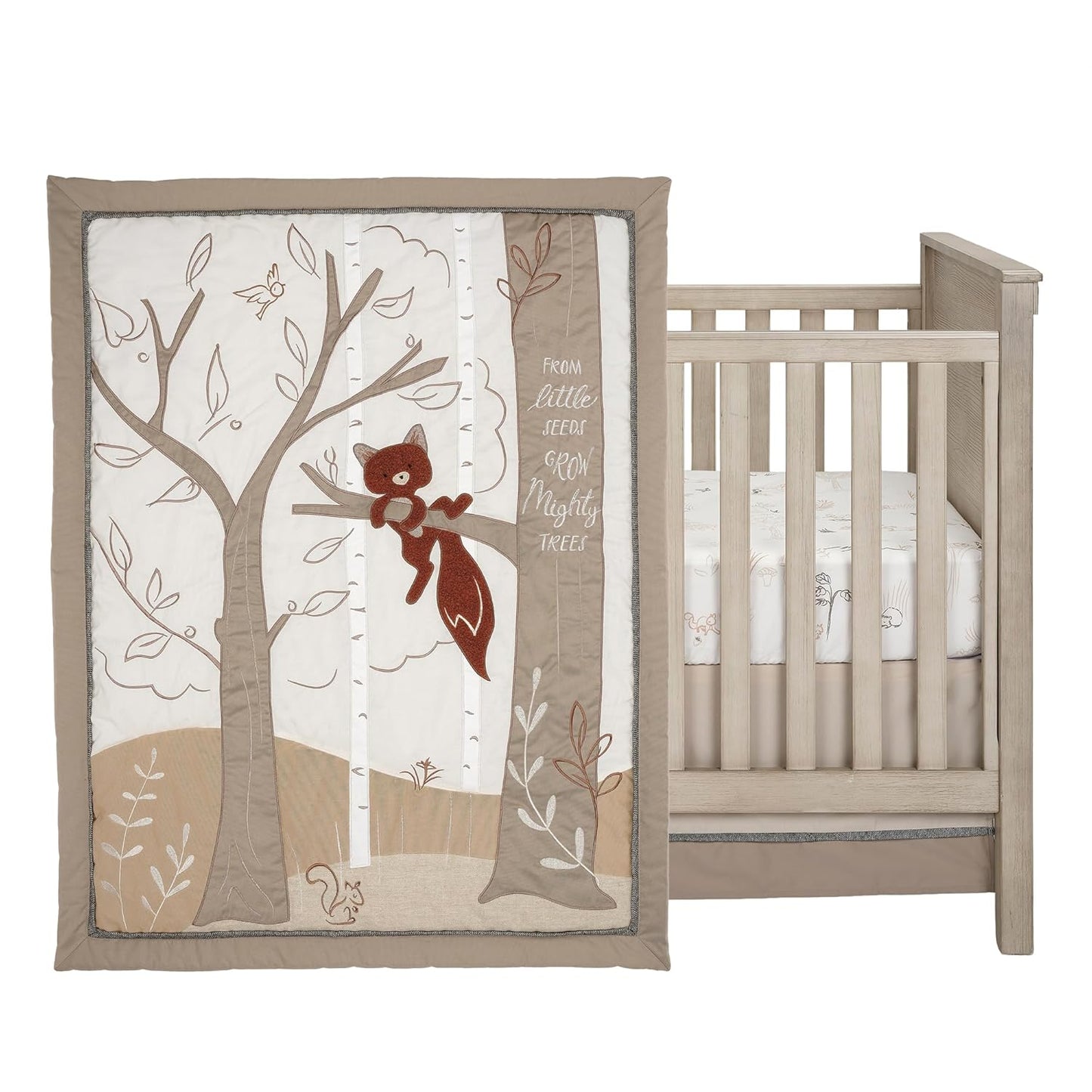 Lambs & Ivy Treetop Fox Woodland Tree Nursery 3-Piece Baby Crib Bedding Set