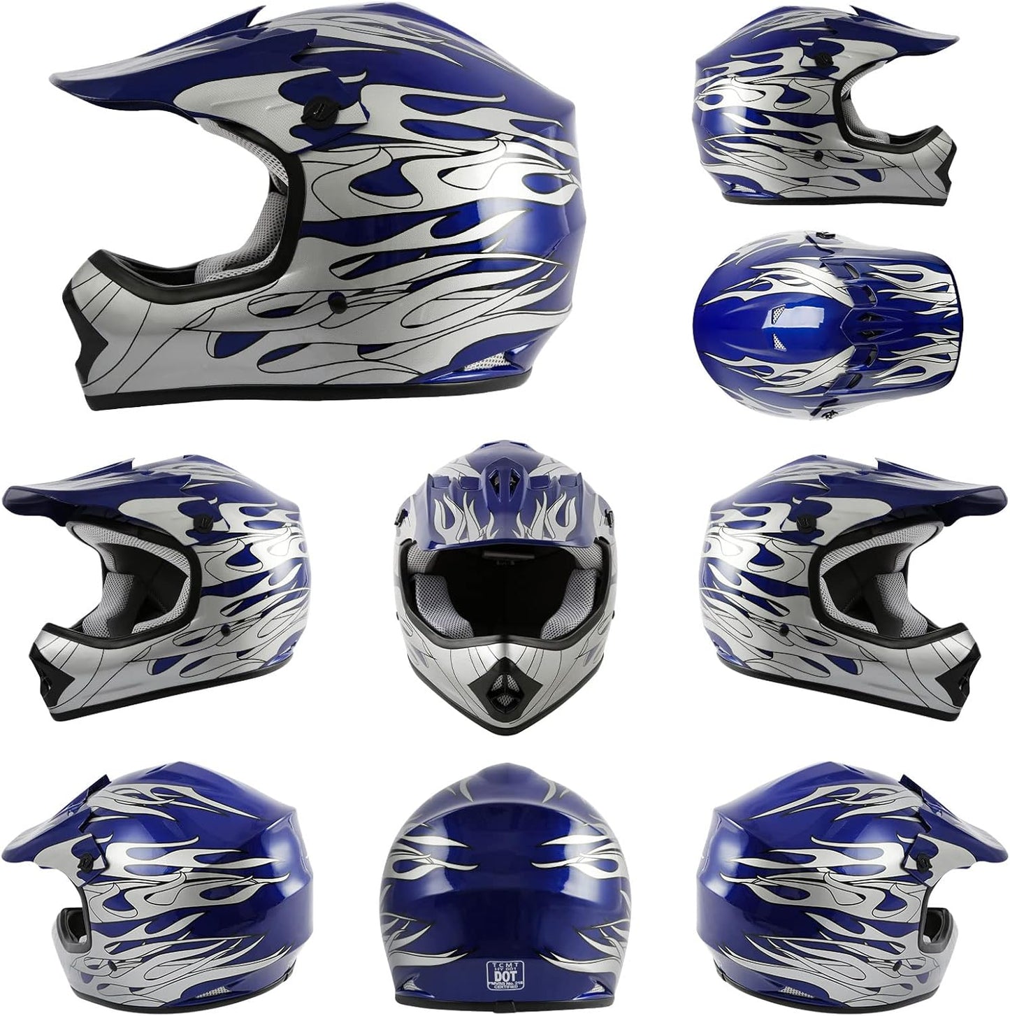 TCMT Dot Youth & Kids Motorcycle Off-Road Helmet Full Face Motocross Street Dirt Bike Mountain Bike BMX MX ATV Helmet+Goggles+Gloves New