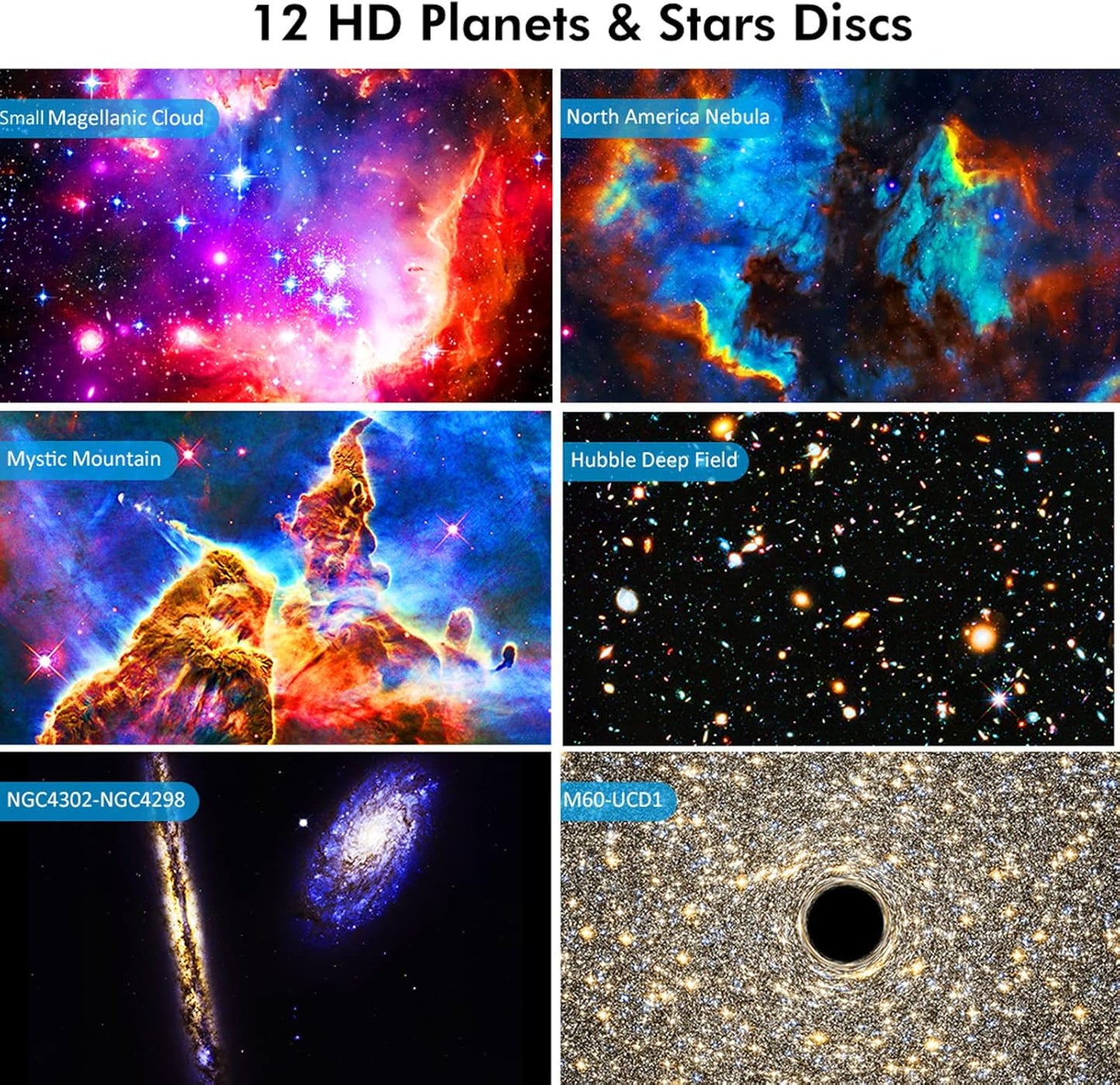 Star Projector, Planetarium Light Galaxy Projector, Night Light with 13 Replacement Discs, Large Projection Area, HD Image with Solar System Constellation Moon for Kids Adults Bedroom Ceiling