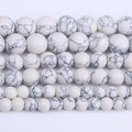 Natural White Turquoise Stone Beads Gemstone Round Crystal Energy Jade Beads Stone Beads for Jewelry Making DIY Bracelet Necklace Jewelry Making 1 Strand 15.5inch 45PCS 8MM
