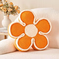 Soft Flower Shaped Floor Cushion, Plush Pillow for Sofa Couch Bed (13.7 Inch, Orange)