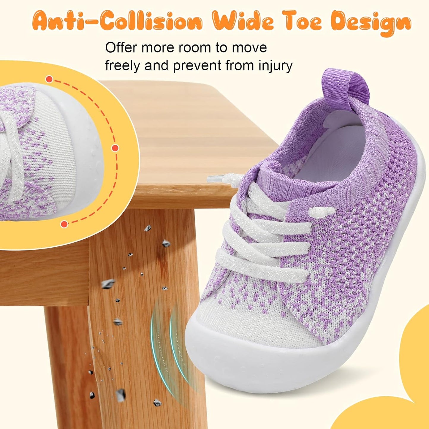 JIASUQI Baby Shoes for Toddler Boys Girls Sneakers Slip on Walking Shoes for Babies