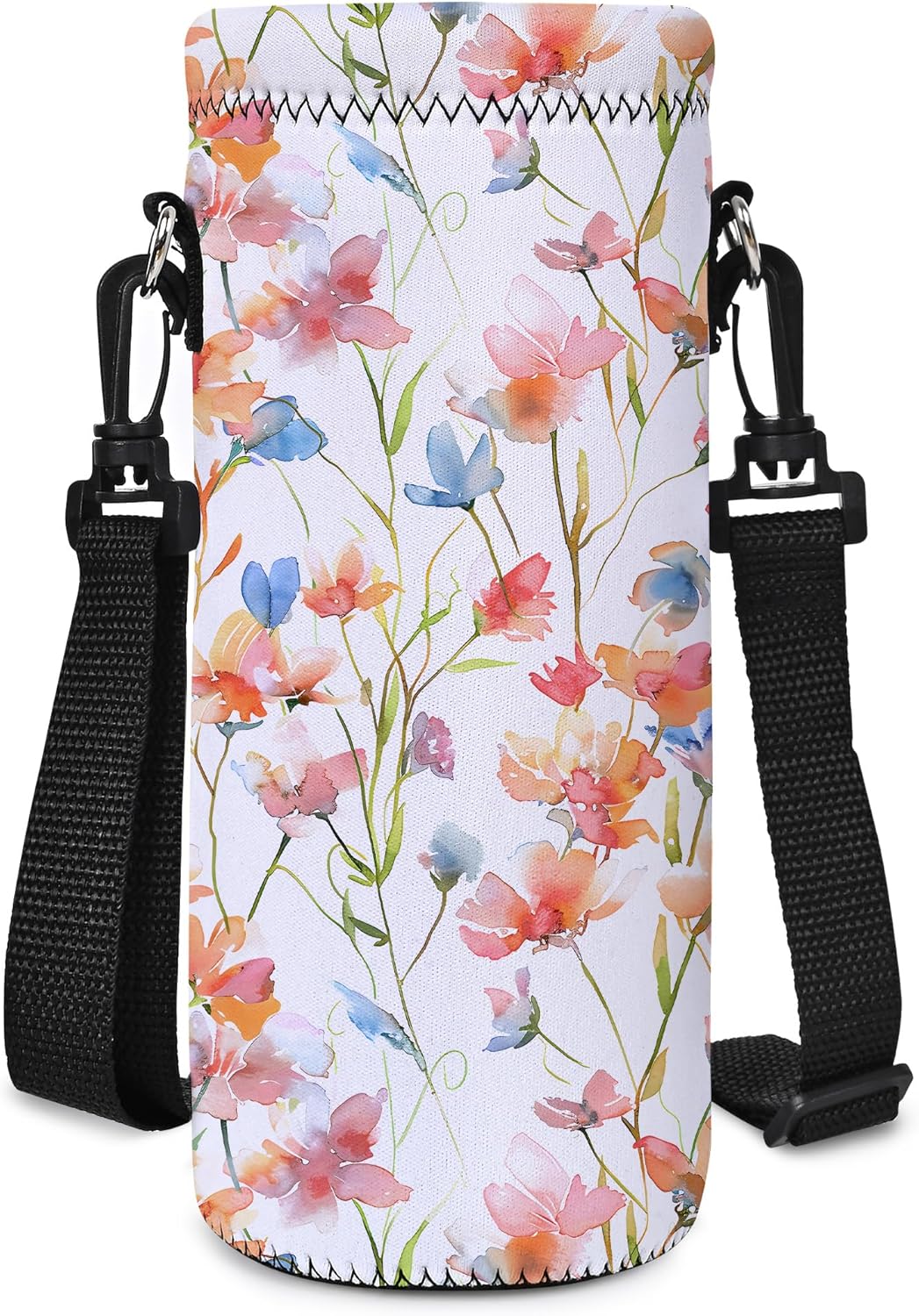 RICHEN Neoprene Water Bottle Carrier Bag with Adjustable Shoulder Strap,Insulated Water Bottle Cover for Stainless Steel/Glass/Plastic Bottles