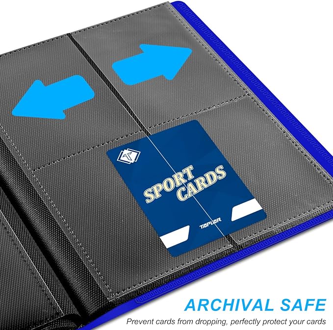 4 Pocket Card Binder for Trading Card, 160 PockeCard Folder Ablum for Cards Collection for Sports Cards, Baseball Cards, Game Cards, Mini TCG Binder Fit for MTG, Gift for Card Collector (Navy blue)