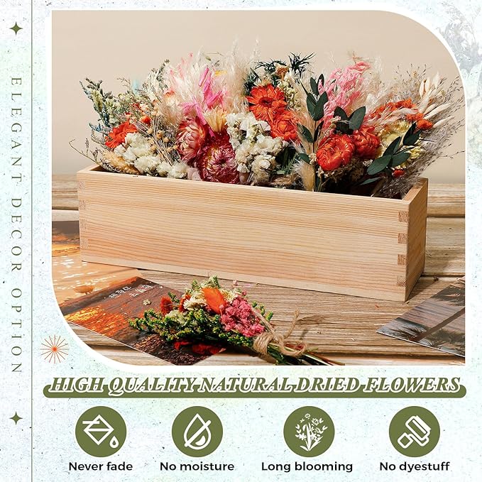 Layhit 12 Pack Boho Dried Flower Bouquet Mini Wedding Handmade Dry Flowers Decor for Vase Crafts DIY Photo Boutonniere for Men Floral Plant for Bridesmaid Gift Birthday Decor (Gerbera Daisy)