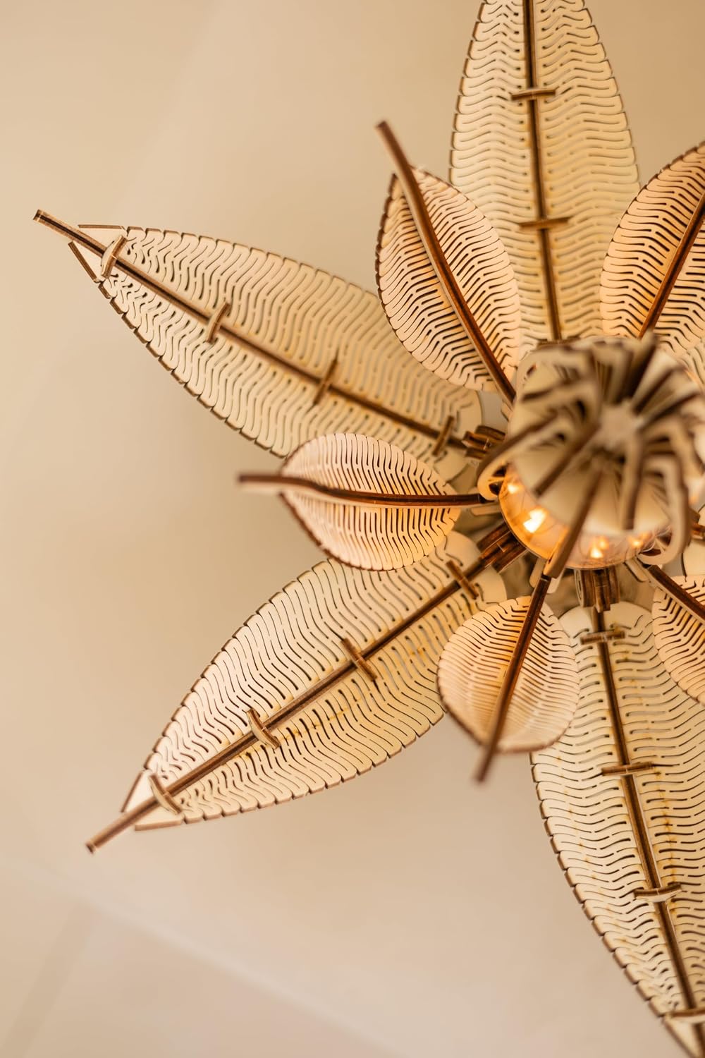 Wood Trick Fiery Bloom Luminous LED 3D Wooden Puzzles for Adults and Kids to Build - Interactive Mechanical Movement - Engineering DIY Project Mechanical 3D Puzzle Model Kits for Adults