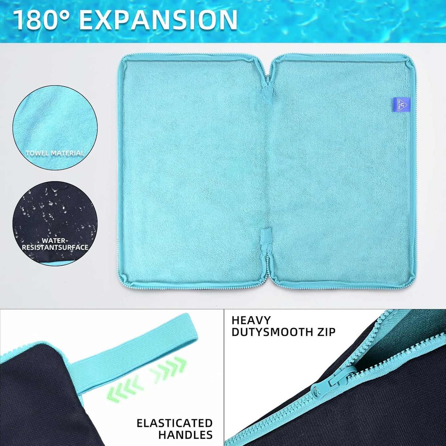 Wet Bag, Wet Dry Bag, Wet bag for swimsuit,Travel, Beach, Pool, Diapers, Dirty Yoga Gym Clothes, Waterproof Embedded Towel Wet Bag(Fleece)-Leakproof Wet Clothes Bag, Beach Travel Essentials