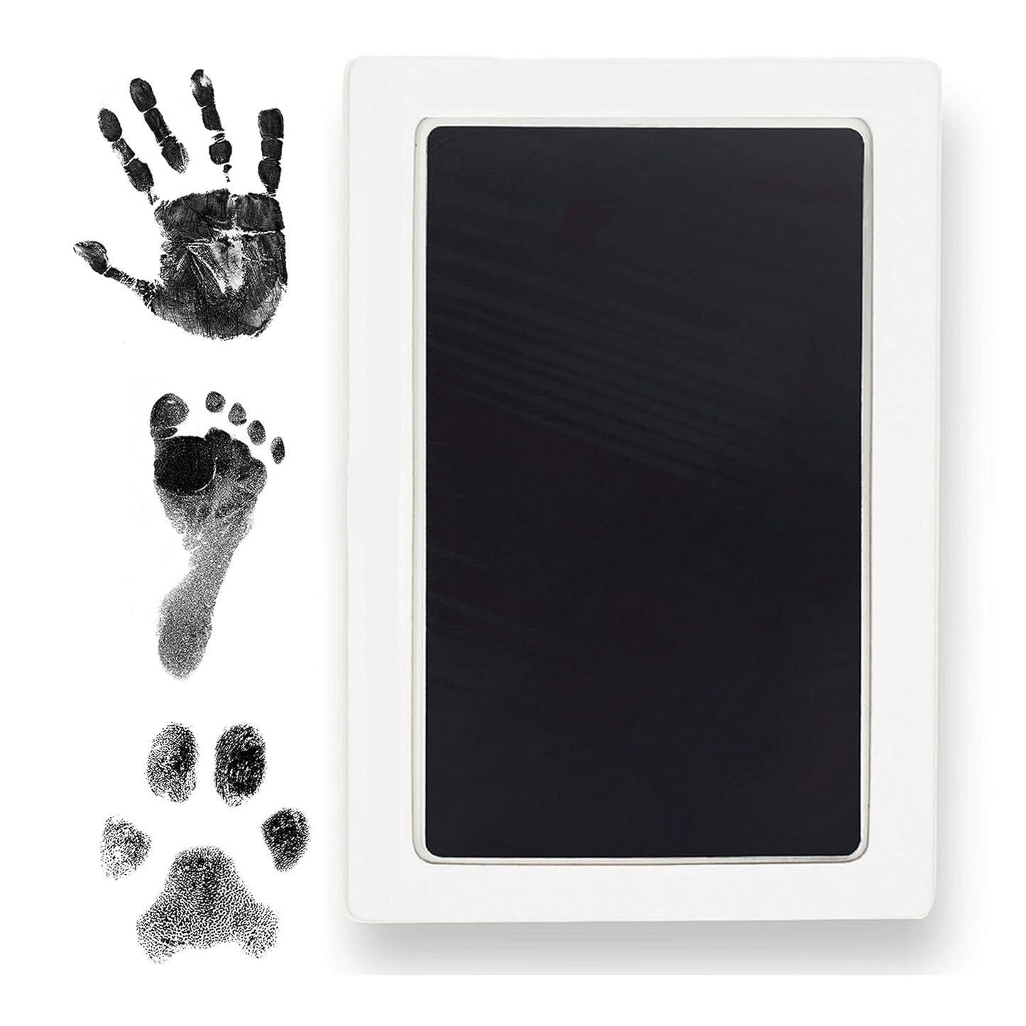 Extra Large Clean Touch Ink Pad for Baby Handprints and Footprints – Inkless Infant Hand & Foot Stamp – Safe for Babies, Doesn’t Touch Skin – Perfect Family Memory or Gift by Tiny Gifts, Black