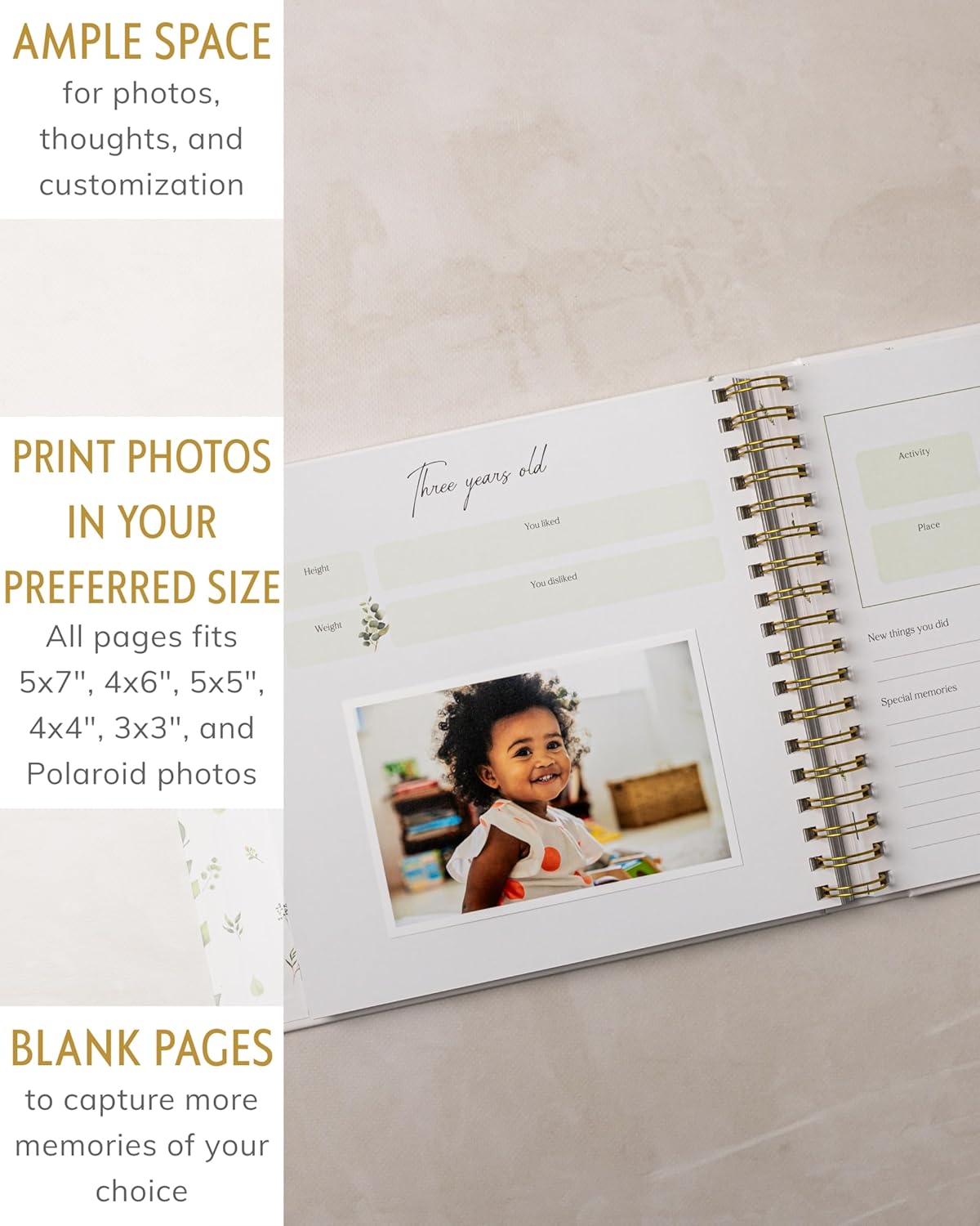 Baby Books for Baby Shower - Gift Unisex Botanical Garden Keepsake Memory Journal to Log Pregnancy and Newborn Milestones - Photo Album Scrap Books for Girl or Boy - New Parents Must Have Essentials