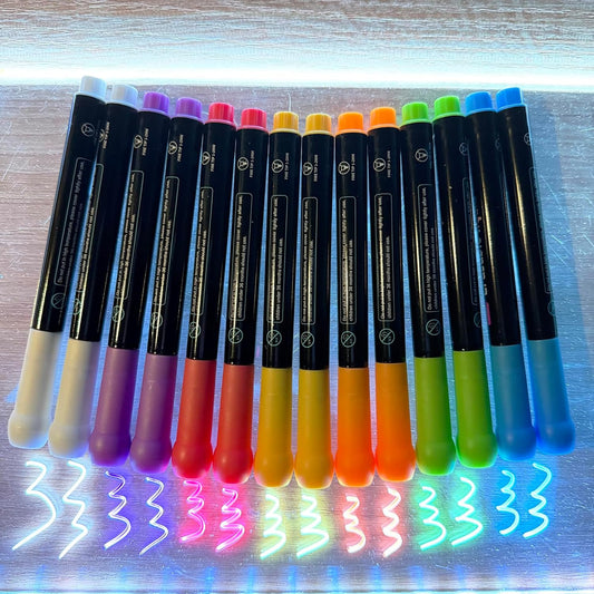 14-Color Neon Markers, erasable liquid chalk for LED Note Board, Whiteboard, Glass, Porcelain, Fabric – Non-Toxic, Quick-Dry, Safe for Kids, Anti-Choke Caps, Easy Erase