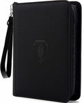 Premium 4 Pocket Zip Card Binder, Trading Card Binder for 320 Cards, Portable PU Card Collection Binder, Collector Card Album Folder for MTG, TCG, Sports Cards, Game Cards (Black)
