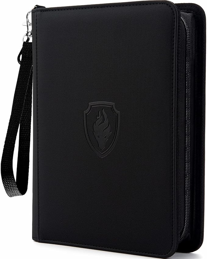 Premium 4 Pocket Zip Card Binder, Trading Card Binder for 320 Cards, Portable PU Card Collection Binder, Collector Card Album Folder for MTG, TCG, Sports Cards, Game Cards (Black)