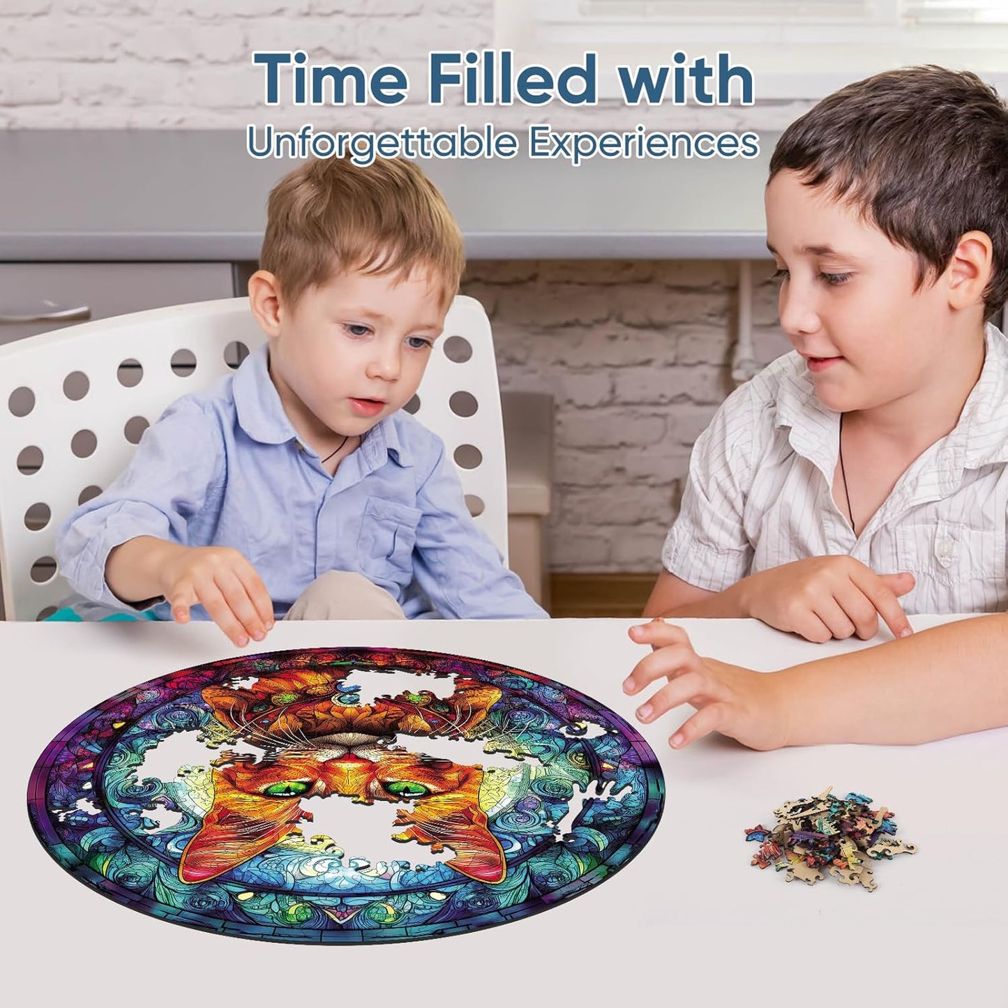 Cool Wooden Puzzle for Adults 500 Piece, Yellow Cat Wooden Jigsaw Puzzles, Beautiful Wooden Puzzle with Box Birthday Gifts for Adults and Kids Family Game(16.5 * 16.5in)