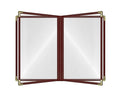 Goodsmart Restaurant Menu Covers - 25 Pack Burgundy 8.5" x 11", 4-Page/8-View, Side-Loading Vinyl Menu Holders with Clear Sleeves, Double-Stitched, Leather-Style Café Covers with Gold Corners