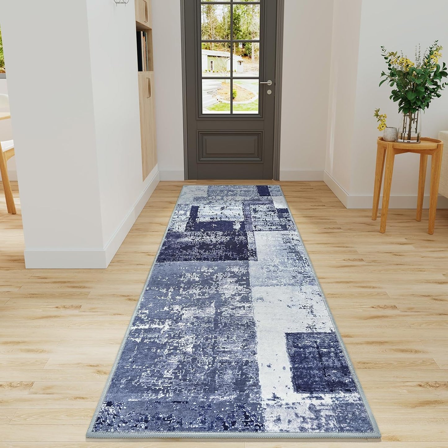 LOCHAS Washable Runner Rugs for Hallway, 2x6 Non Sip Soft Rug for Bedroom Entryway Kitchen Laundry Room, Long Abstract Carpet for Indoor Floor Bedside, Geometric Vintage Home Decor, Pet & kid Friendly