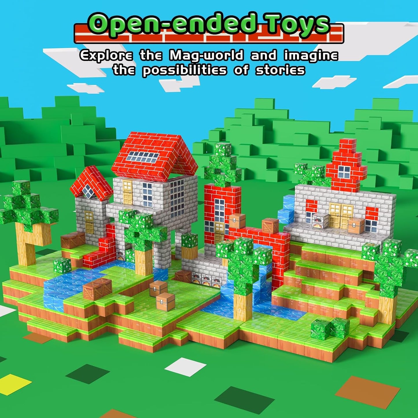 1 inch Magnetic Blocks - 100PCS Magnetic Toy Set, STEM Montessori Sensory Toys for 3+ Year Old Boys & Girls, Creative Construction Toys Gift for Toddlers Kids