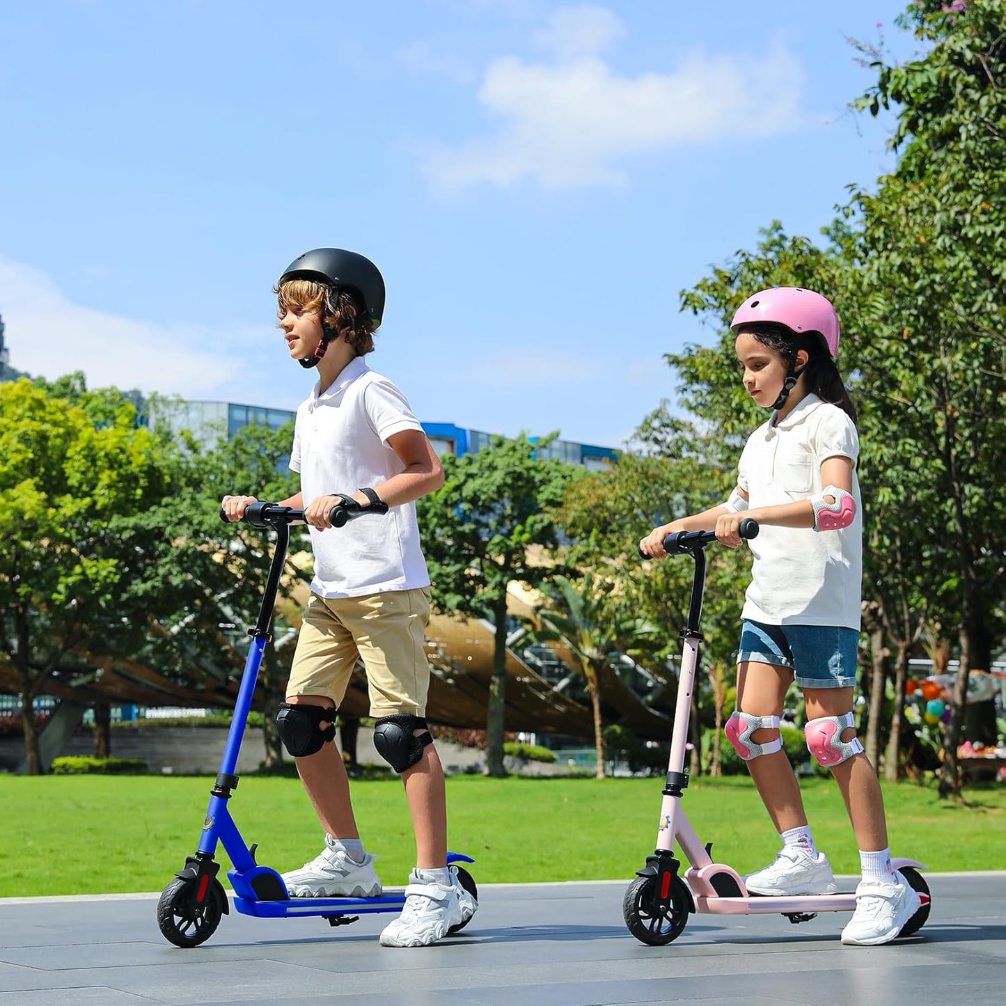 Caroma Electric Scooter for Kids Ages 6-12,150W/180WMotor,10 MPH Max Speed & 7 Miles,Colorful Lights,Adjustable Height & Speed,LED Display,Foldable Kids Electric Scooter 132 Lbs Max Load,Idea Gift
