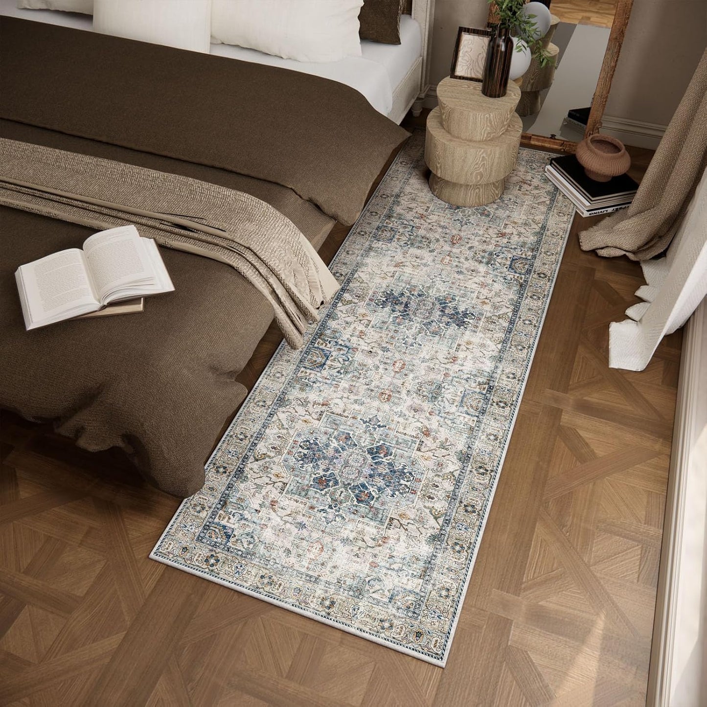 Machine Washable Kitchen Runner Rugs: 2'x6' Hallway Runner Rug Non Slip Low Pile Stain Resistant Soft Carpet Runners for Hallways Indoor Entryway Kitchen Laundry Room Beside Farmhouse